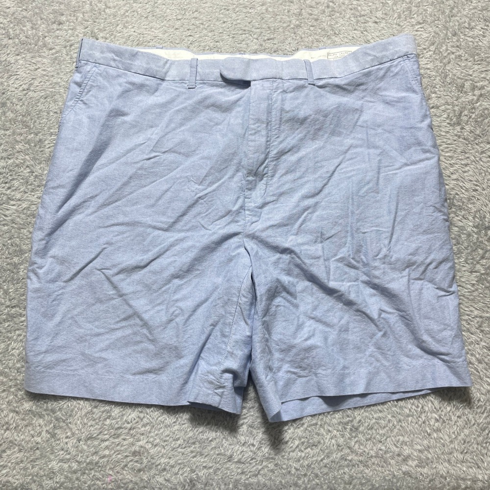 Polo Ralph Lauren Mens Blue Cotton Oxford Flat Front Shorts Size 46B Big & Tall